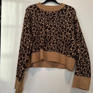 Zara cheetah print knit sweater